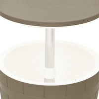 vidaXL 3-in-1 Ice Cooler Table - Light Brown Polypropylene | Outdoor Party Furniture