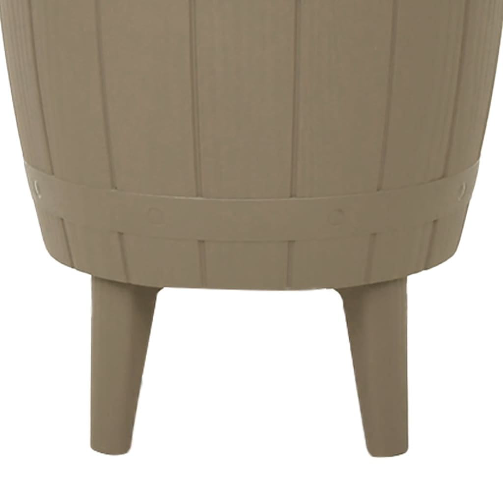 vidaXL 3-in-1 Ice Cooler Table - Light Brown Polypropylene | Outdoor Party Furniture