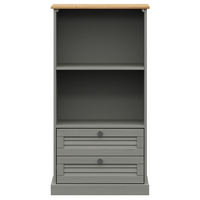 vidaXL Bookcase VIGO Grey 60x35x114.5 cm Solid Wood Pine - Rustic Charm and Ample Storage Space