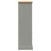 vidaXL Bookcase VIGO Grey 60x35x114.5 cm Solid Wood Pine - Rustic Charm and Ample Storage Space