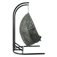 LeisureMod Wicker Hanging Double Egg Swing Chair  EKDCH-57DGR