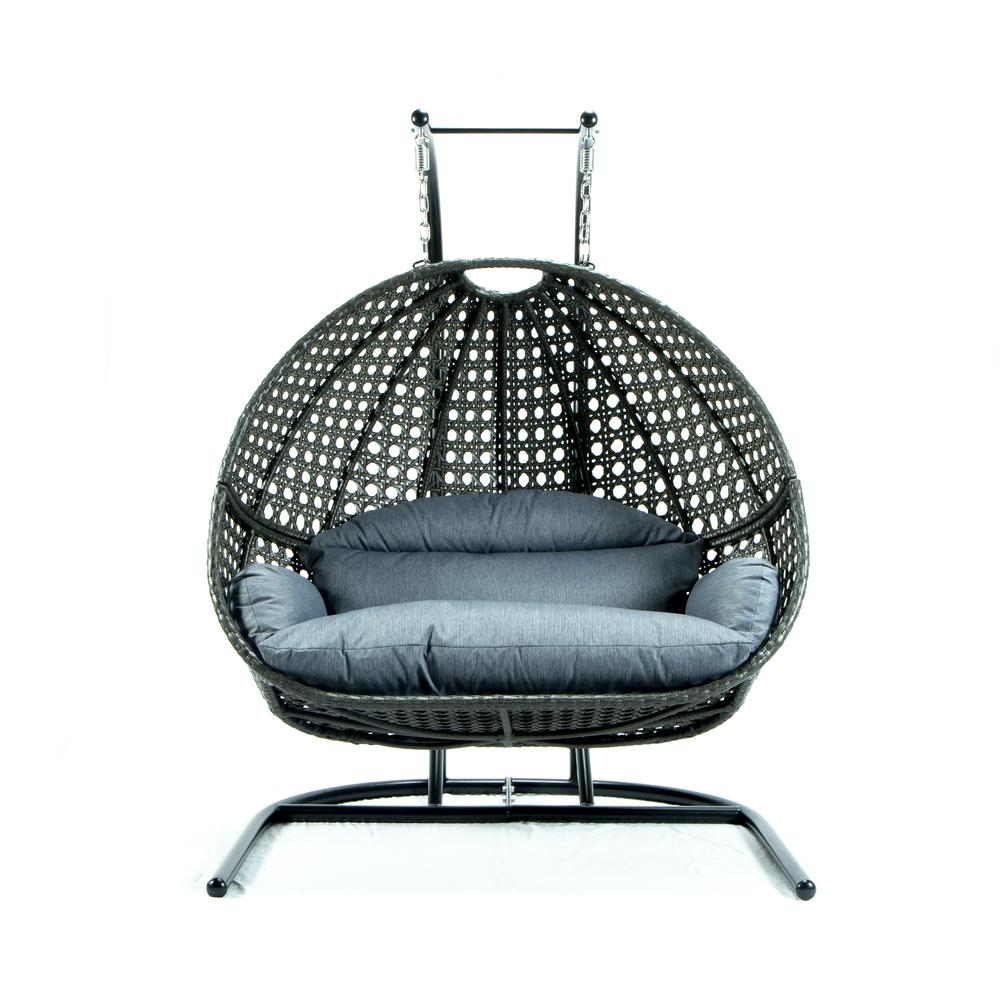 LeisureMod Wicker Hanging Double Egg Swing Chair  ESCU57CBU