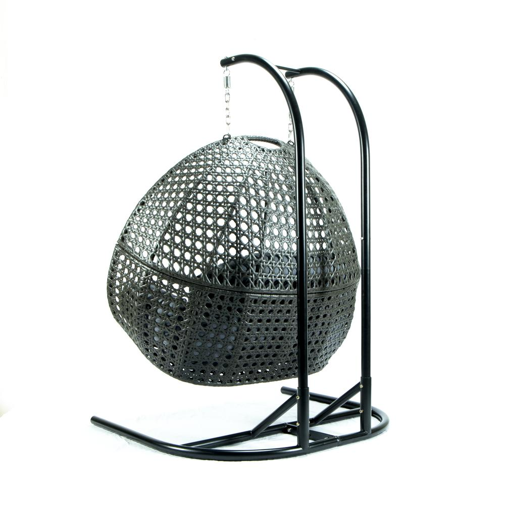 LeisureMod Wicker Hanging Double Egg Swing Chair  ESCU57CBU