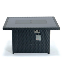 Mace Wicker Patio Modern Propane Fire Pit Table