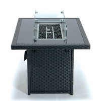 Mace Wicker Patio Modern Propane Fire Pit Table