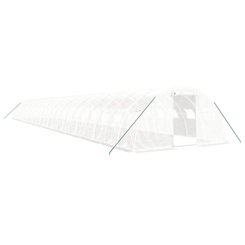 vidaXL Greenhouse with Steel Frame White 96 m² 24x4x2 m