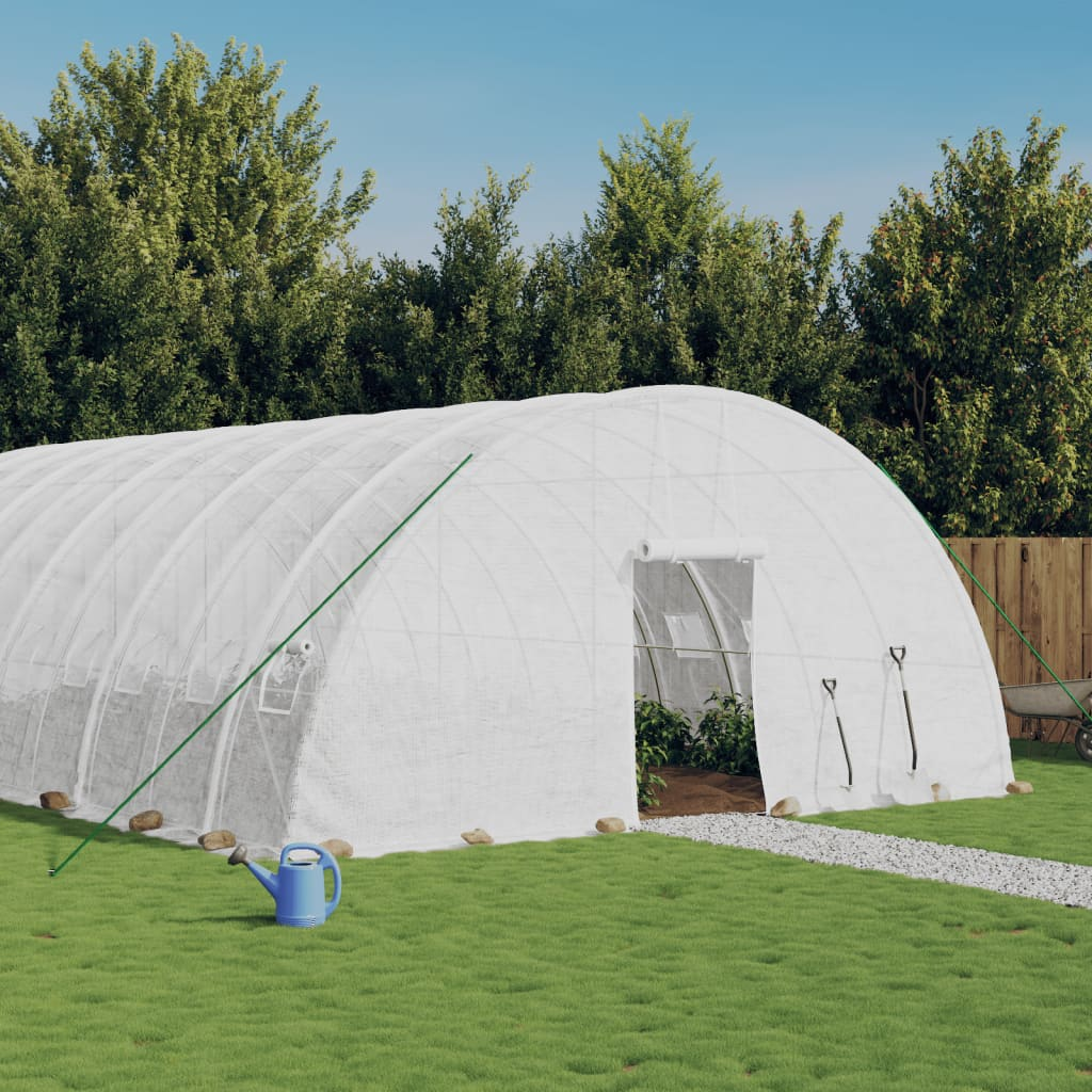 vidaXL Greenhouse with Steel Frame White 120 m² 20x6x2.85 m