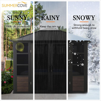 Sunjoy Outdoor Rust-resistant Aluminum Sunroom 11 x 11 ft. Black Hardtop Gazebo