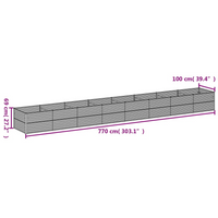 vidaXL Garden Raised Bed 770x100x69 cm Corten Steel