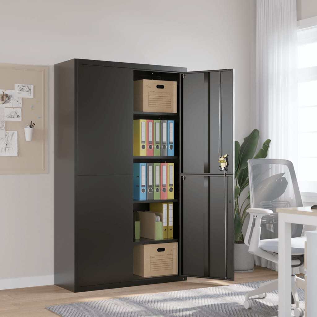 vidaXL File Cabinet Black 105x40x180 cm Steel - Organize Your Office in Style