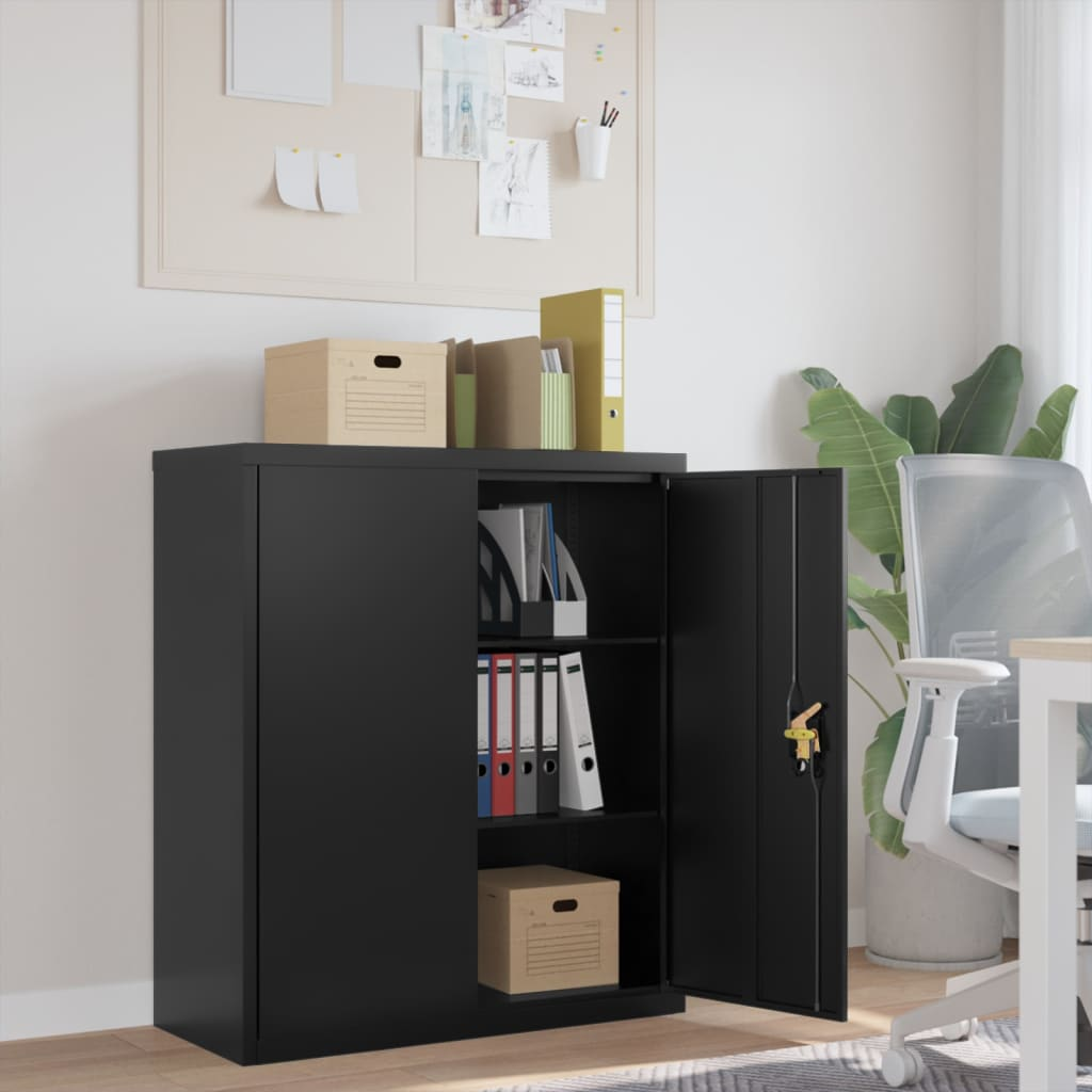 vidaXL File Cabinet Black 90x40x105 cm Steel - Organize Your Office in Style