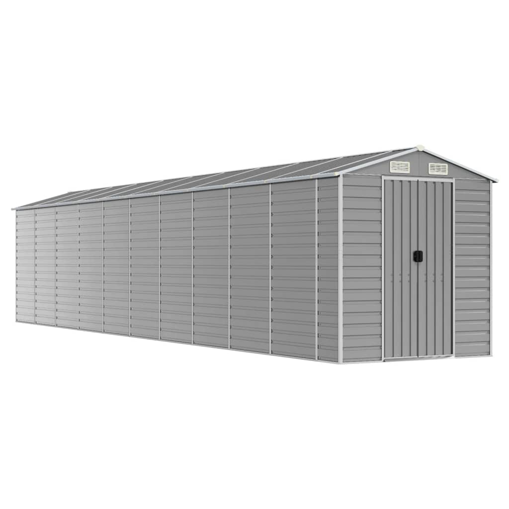 vidaXL Garden Shed Light Grey - Galvanised Steel | Outdoor Storage Solution