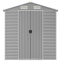 vidaXL Garden Shed Light Grey - Galvanised Steel | Outdoor Storage Solution