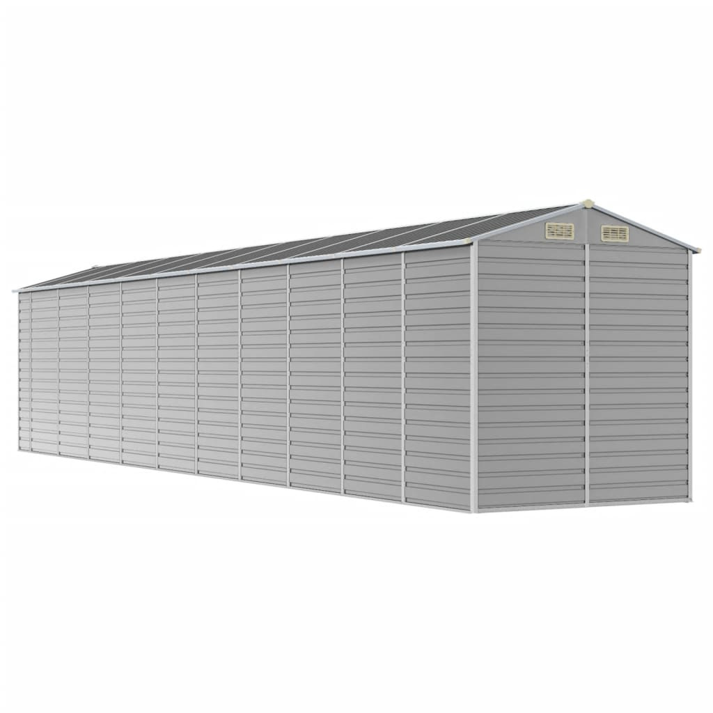 vidaXL Garden Shed Light Grey - Galvanised Steel | Outdoor Storage Solution