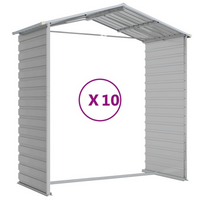 vidaXL Garden Shed Light Grey - Galvanised Steel | Outdoor Storage Solution