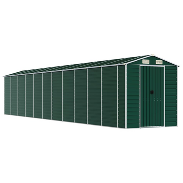 vidaXL Garden Shed Green 191x980x198 cm Galvanised Steel - Durable Outdoor Storage