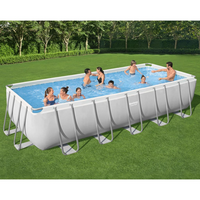 Bestway Power Steel Above Ground Pool Rectangular 19281 L - Enjoy Summer Fun with Family and Friends