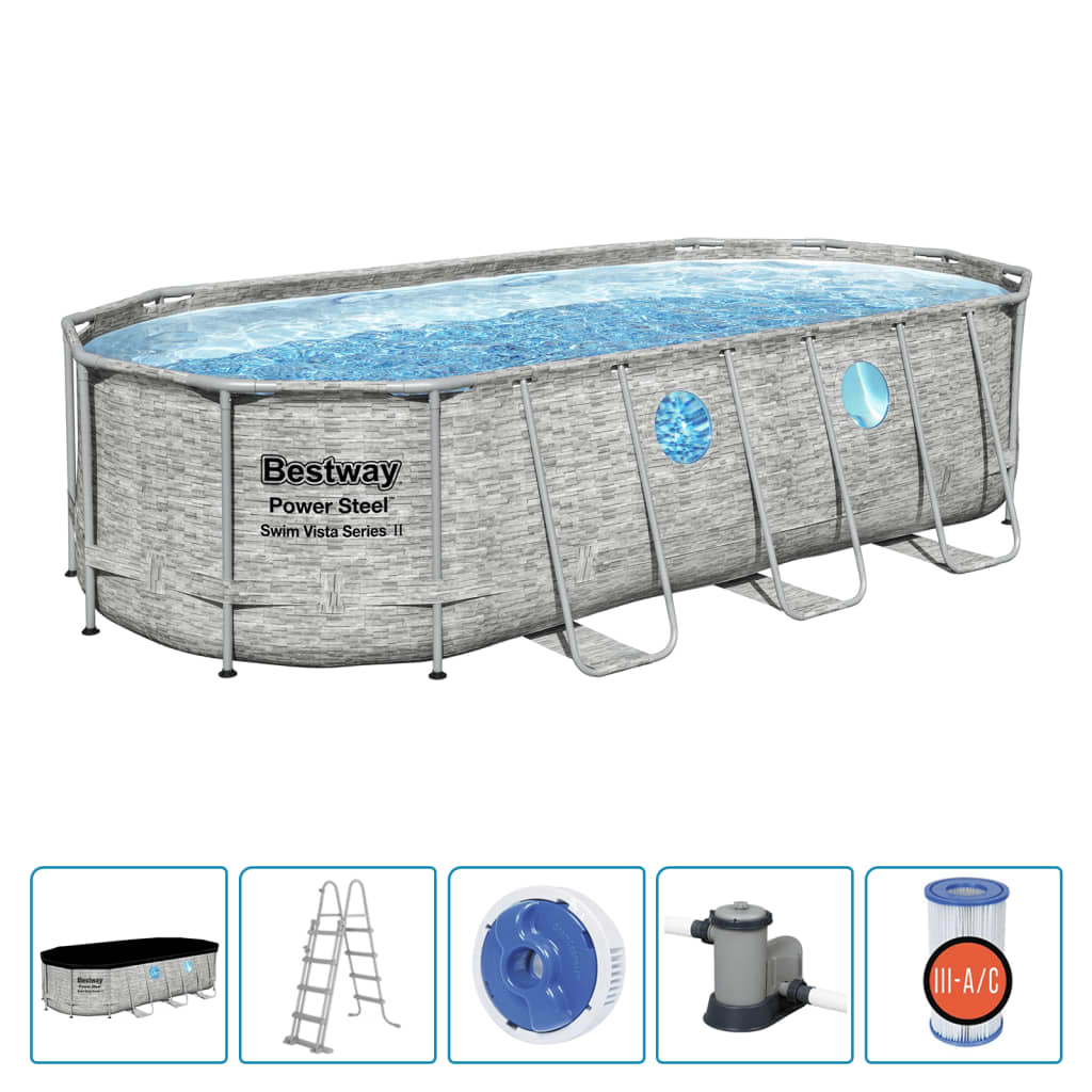 Bestway Power Steel Swim Vista Series Swimming Pool Set 549x274x122 cm