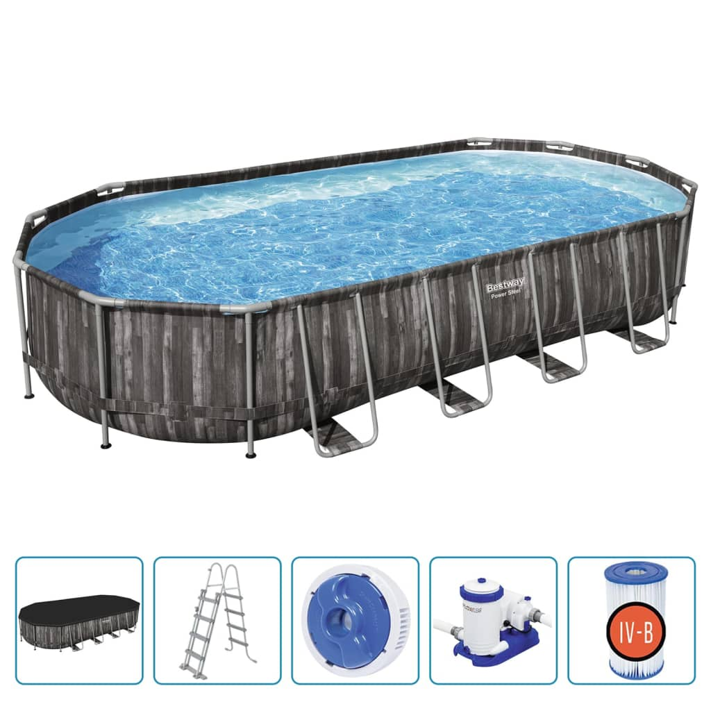 Bestway Swimming Pool Set Oval 7.32x3.66x1.22 m - Premium Quality, Easy Setup