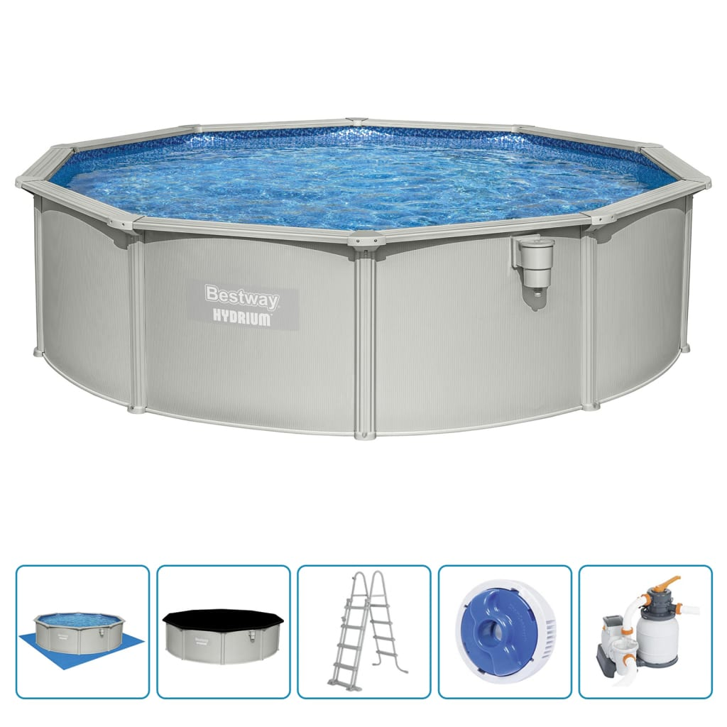 Bestway Hydrium Swimming Pool Set 460x120 cm - Premium Steel Frame, UV-Resistant Liner, and Safety Ladder