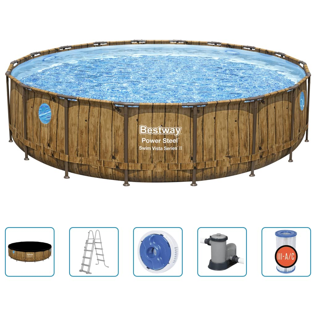 Bestway Power Steel Swimming Pool Set 549x122 cm - Durable & Stylish