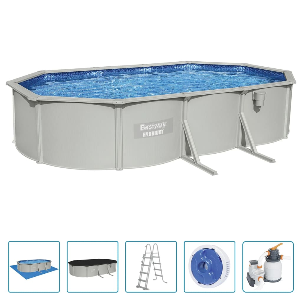 Bestway Hydrium Above Ground Frame Pool Oval 610x360x120 cm - Premium Materials, Sturdy Construction, Endless Summer Fun