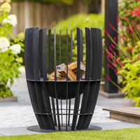 RedFire Fire Basket Baylor Black - Outdoor Garden Fireplace