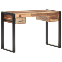 vidaXL Desk 110x50x76 cm Solid Wood with Sheesham Finish - Buy Online