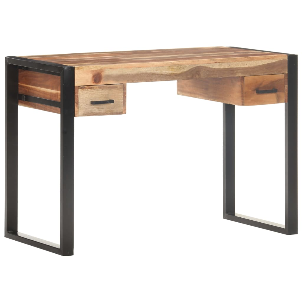 vidaXL Desk 110x50x76 cm Solid Wood with Sheesham Finish - Buy Online