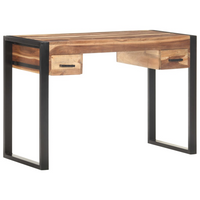 vidaXL Desk 110x50x76 cm Solid Wood with Sheesham Finish - Buy Online