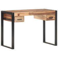 vidaXL Desk 110x50x76 cm Solid Wood with Sheesham Finish - Buy Online