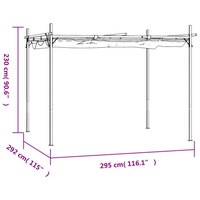 vidaXL Pergola with Retractable Roof Cream 295x292x230 cm