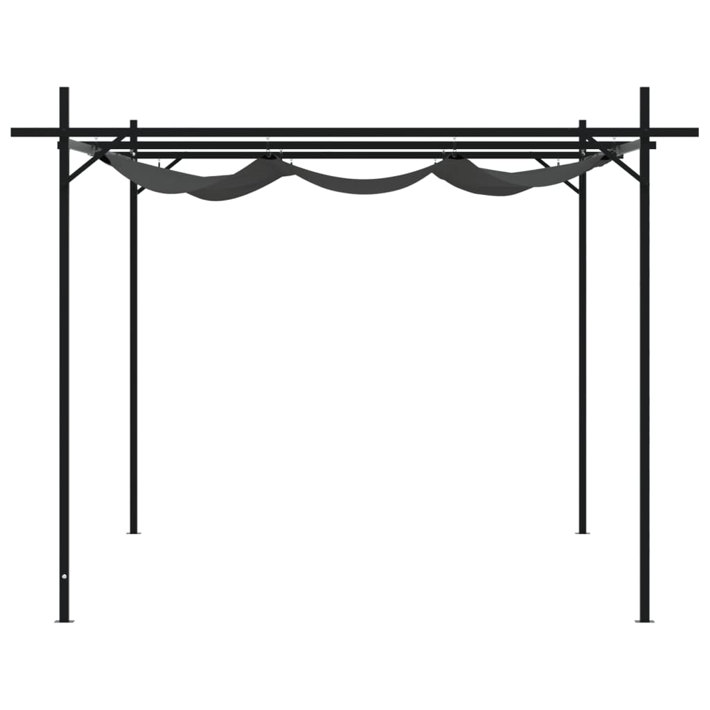 vidaXL Pergola with Retractable Roof Anthracite 395x292x230 cm