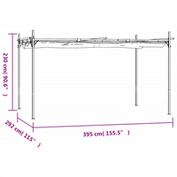 vidaXL Pergola with Retractable Roof Anthracite 395x292x230 cm