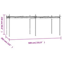 vidaXL Pergola with Retractable Roof Anthracite 589x292x230 cm