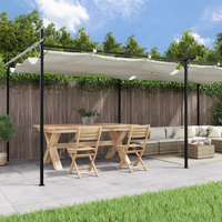 vidaXL Pergola with Retractable Roof Cream 589x292x230 cm