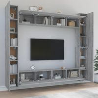 vidaXL 8 Piece TV Cabinet Set Grey Sonoma Engineered Wood - Trendy and Practical Design