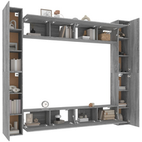 vidaXL 8 Piece TV Cabinet Set Grey Sonoma Engineered Wood - Trendy and Practical Design