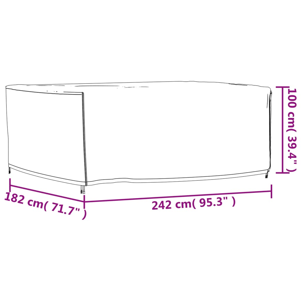 vidaXL Garden Furniture Covers 2 pcs 242x182x100 cm 420D Oxford Fabric - Waterproof, UV-Resistant, and Tear-Resistant