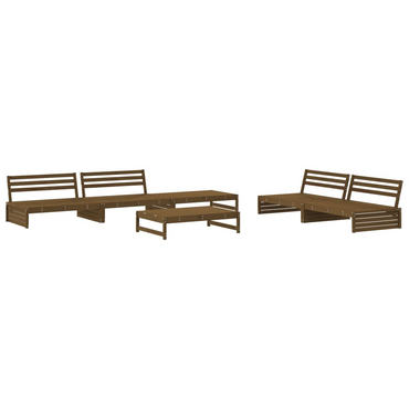 vidaXL 6 Piece Garden Lounge Set - Honey Brown Solid Wood Pine | Outdoor Furniture Set