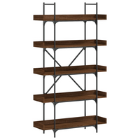 vidaXL Bookcase 5-Tier Brown Oak 100x33x180.5 cm Engineered Wood