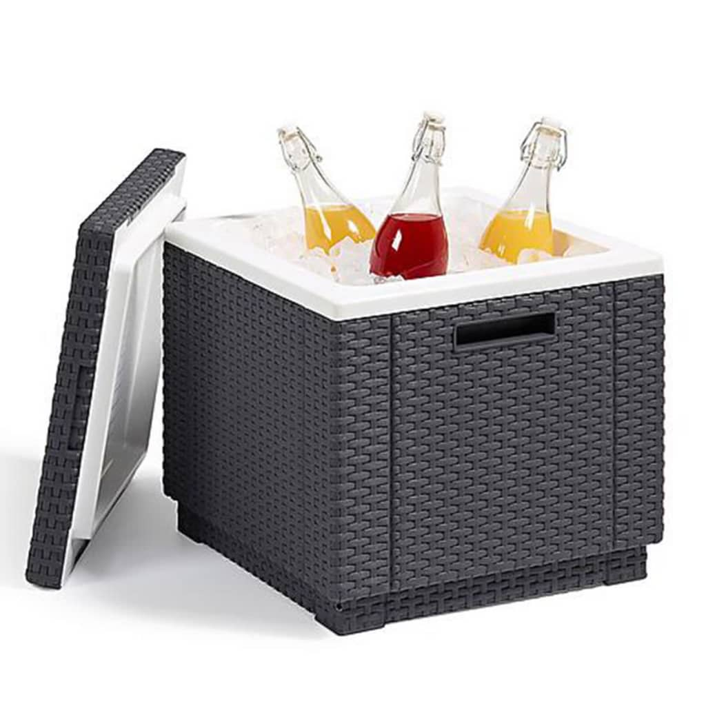 Keter Cooler Box Ice Cube Graphite - Portable Outdoor Ice Cooler