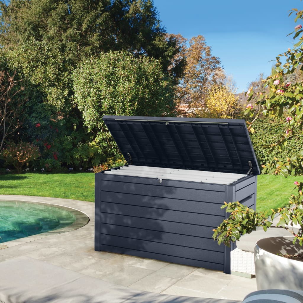 Keter Garden Storage Box Ontario 870L Anthracite Ecom - Spacious and Weather-Resistant