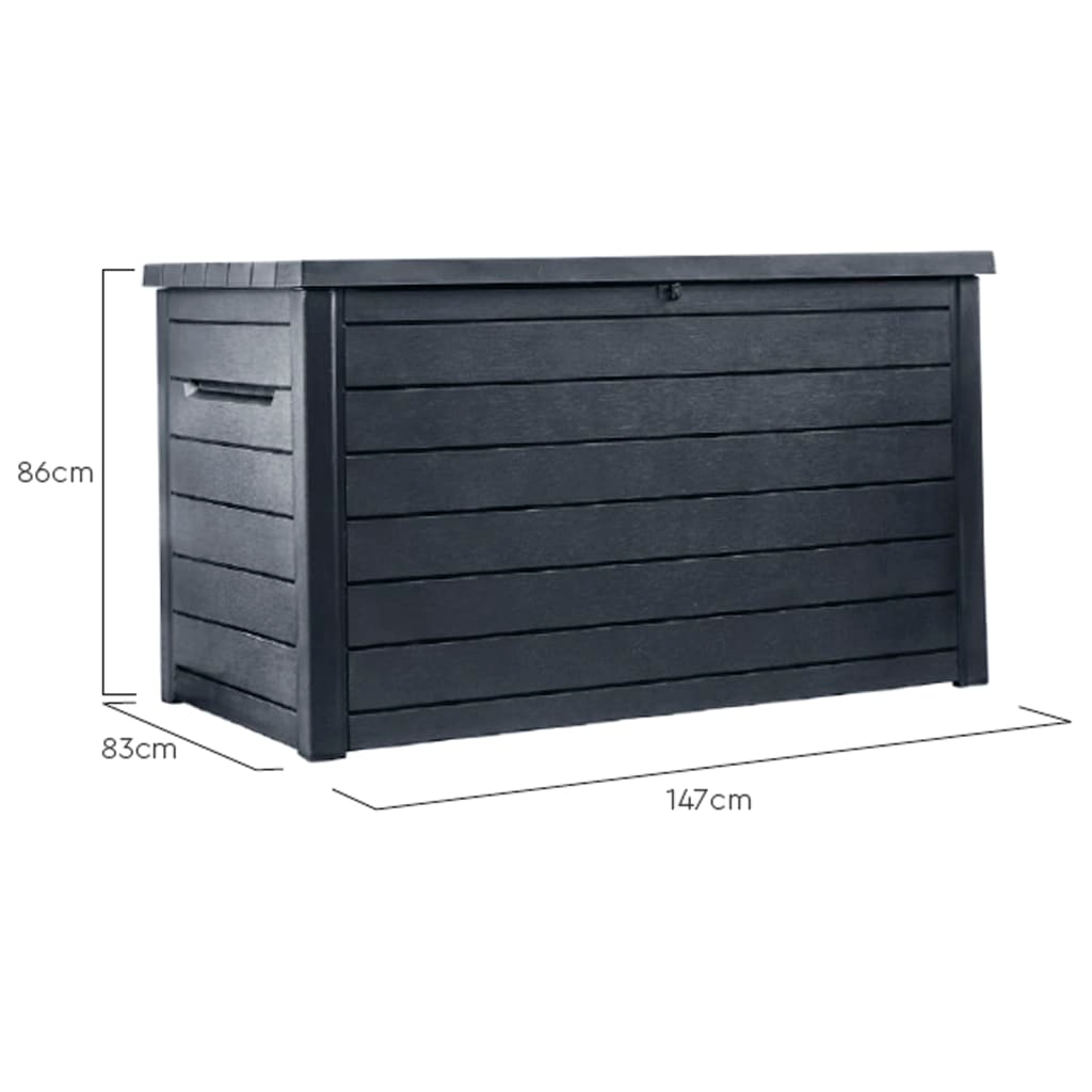 Keter Garden Storage Box Ontario 870L Anthracite Ecom - Spacious and Weather-Resistant