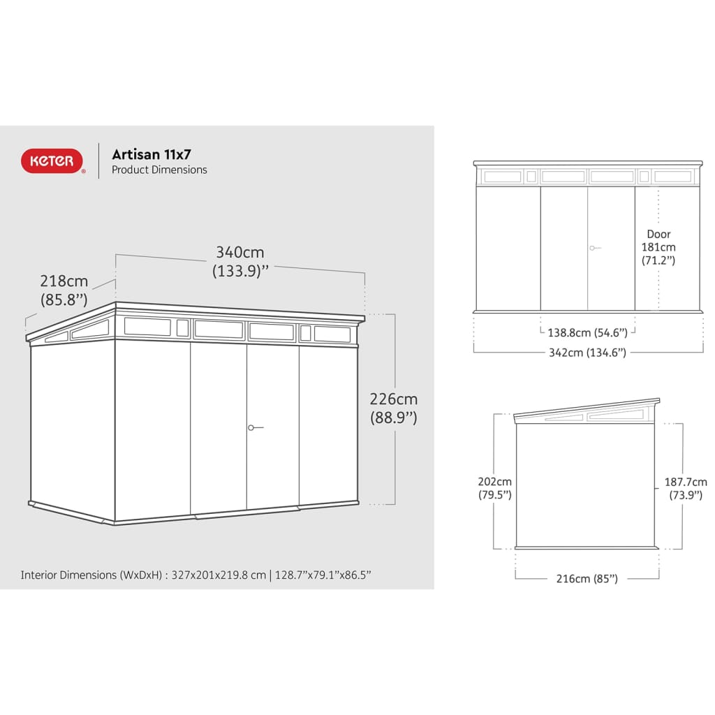 Keter Garden Shed Artisan 117 Brownish Grey - Durable Outdoor Storage Solution