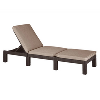 Keter Sunlounger with Cushion Daytona Brown - Comfortable Outdoor Lounge Bed