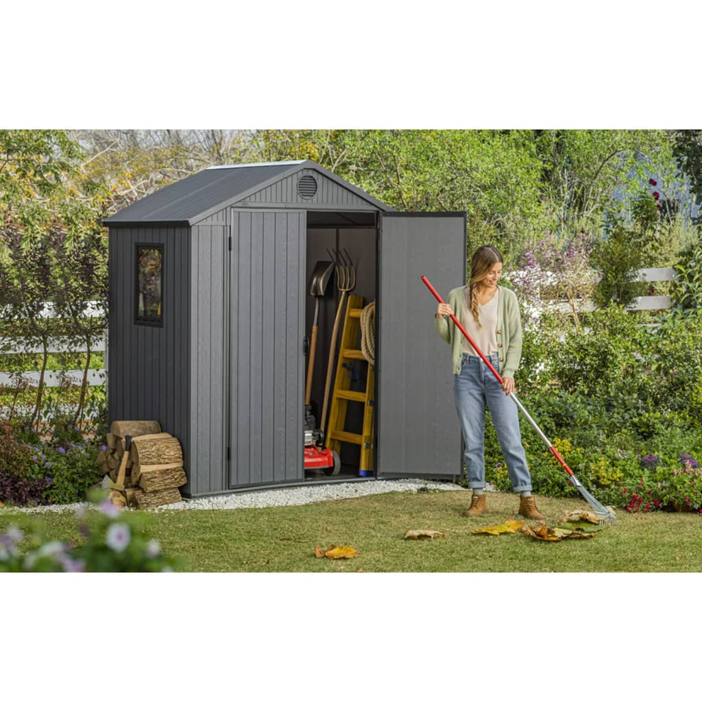 Keter Garden Shed Darwin 64 Grey - Spacious Outdoor Storage Solution