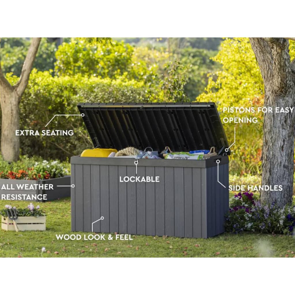 Keter Outdoor Storage Box Northwood 630 L Graphite - Durable and Weather-Proof