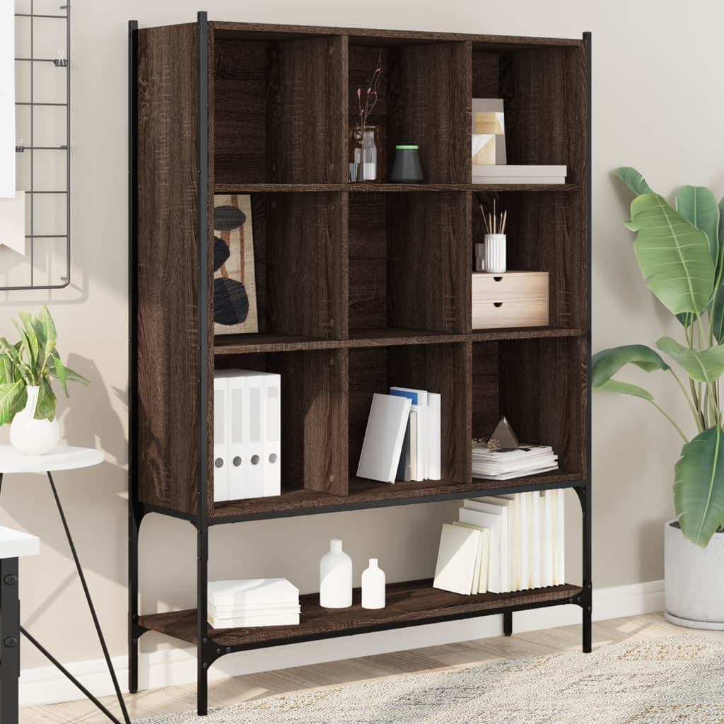 vidaXL Bookcase Brown Oak 102x30x141.5 cm | Sturdy Construction, Space-Saving Design | Free Shipping