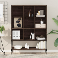 vidaXL Bookcase Brown Oak 102x30x141.5 cm | Sturdy Construction, Space-Saving Design | Free Shipping